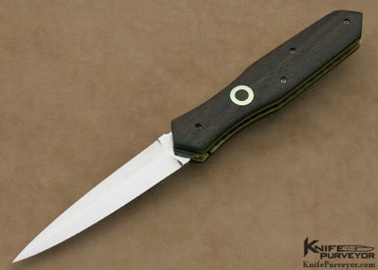 Nate Clark Custom Knife African Blackwood Automatic Linerlock