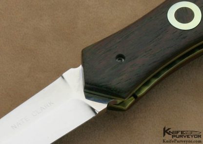 Nate Clark Custom Knife African Blackwood Automatic Linerlock - Image 2