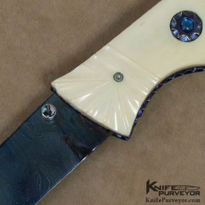 Nate Clark Custom Knife Carved Mammoth Ivory D/A Automatic - Image 2