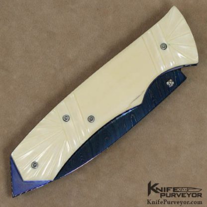 Nate Clark Custom Knife Carved Mammoth Ivory D/A Automatic - Image 5