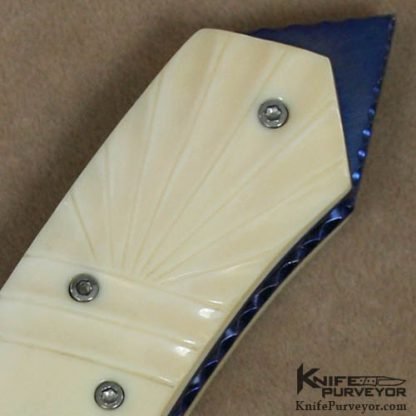 Nate Clark Custom Knife Carved Mammoth Ivory D/A Automatic - Image 4