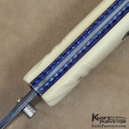 Nate Clark Custom Knife Carved Mammoth Ivory D/A Automatic - Image 3