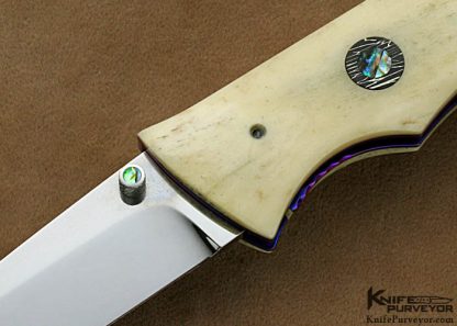 Nate Clark Custom Knife Giraffe Bone Double Action Automatic - Image 2