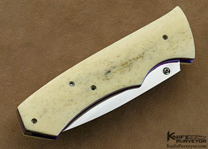 Nate Clark Custom Knife Giraffe Bone Double Action Automatic - Image 3