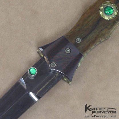 Nate Clark Custom Knife Giraffe Bone and Damascus D/A Auto - Image 2