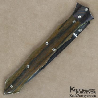 Nate Clark Custom Knife Giraffe Bone and Damascus D/A Auto - Image 3