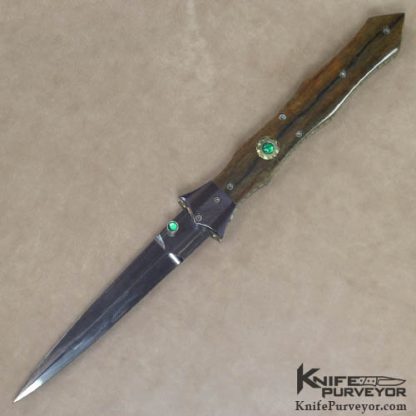 Nate Clark Custom Knife Giraffe Bone and Damascus D/A Auto