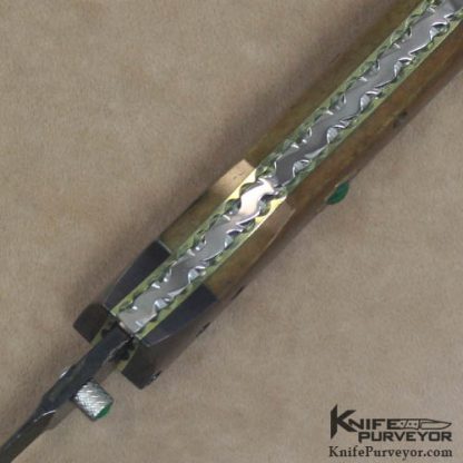 Nate Clark Custom Knife Giraffe Bone and Damascus D/A Auto - Image 4