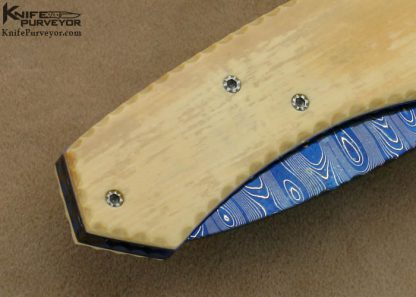 Nate Clark Custom Knives Blued Damascus D/A Linerlock - Image 5