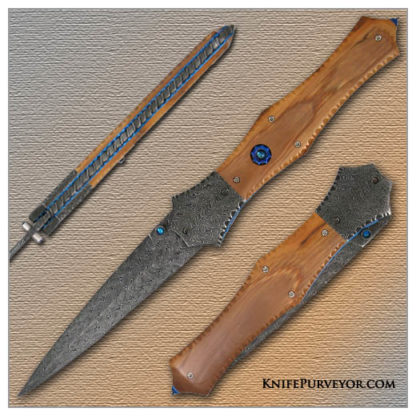 Nate Clark's Double Action Automatic Linerlock with Mammoth Ivory and Jerry Rados Turkish Twist Damascus