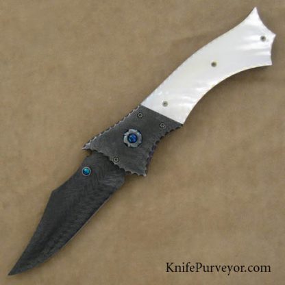 Nate Clark Custom Knife Mother of Pearl Bulldog Automatic