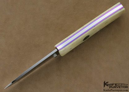 Nate Clark Custom Knife Giraffe Bone Double Action Automatic - Image 4