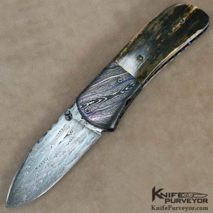 Mark Nevling Custom Knife Damascus Linerlock