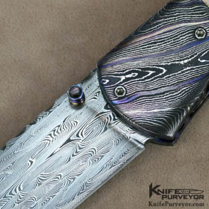 Mark Nevling Custom Knife Damascus Linerlock - Image 2