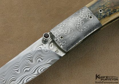 Nico Pelzer Custom Knife  Ettore Gianferarri Damascus Linerlock - Image 2
