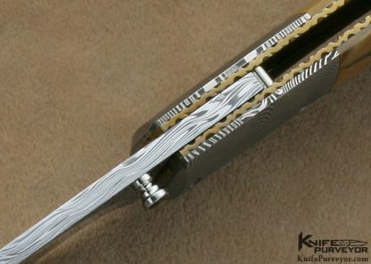 Nico Pelzer Custom Knife Ettore Gianferarri Damascus Linerlock - Image 7