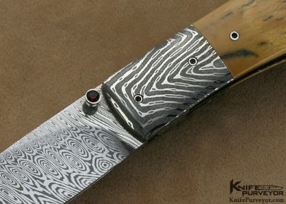 Nico Pelzer Custom Knife  Ettore Gianferarri Damascus Linerlock - Image 2