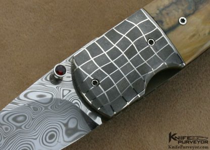 Nico Pelzer Custom Knife  Ettore Gianferarri Damascus Linerlock - Image 2