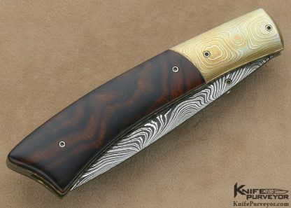 Nico Pelzer Custom Knife Desert Ironwood with Mokume and Damascus - Image 3