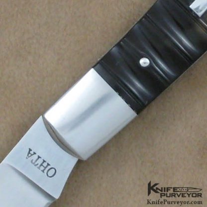 Hiroaki Ohta Cuatom Knife Fluted Antique Tortoise Shell Slipjoint - Image 2