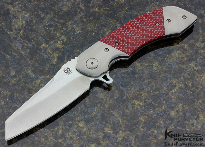 Olamic Custom Knife Wayfarer Red C-TEK Linerlock Flipper 17261