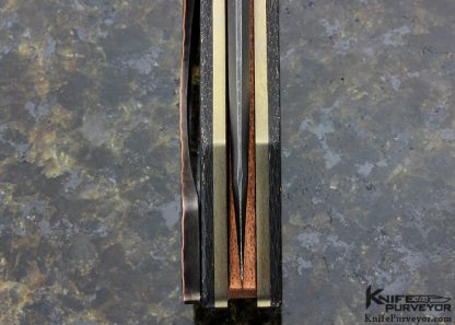 Olamic Cutlery Custom Knife Wayfarer Flipper Lightning Strike carbon Fiber with Hammered Copper - Image 7