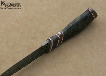 Olamic Cutlery Custom Knife "Suna" Series Karelian Birch & Damascus Drop Point Hunter - Image 7
