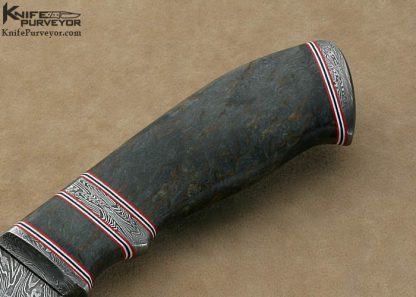 Olamic Cutlery Custom Knife "Suna" Series Karelian Birch & Damascus Drop Point Hunter - Image 3