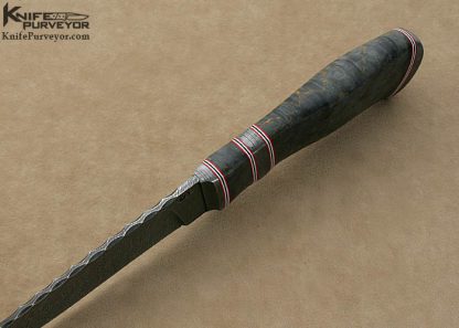 Olamic Cutlery Custom Knife "Suna" Series Karelian Birch & Damascus Drop Point Hunter - Image 6