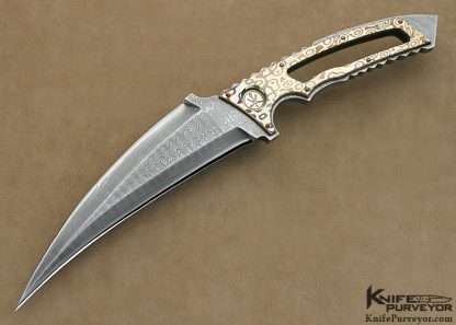 Oleksande Orebchuk Bogdanovich Custom Knife Damascus & Mokume "Snow Leopard"