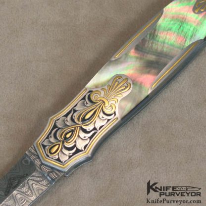 Warren Osborne Custom Knife Julie Warenski Engraved Black Lip Dagger - Image 2