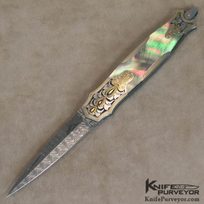 Warren Osborne Custom Knife Julie Warenski Engraved Black Lip Dagger
