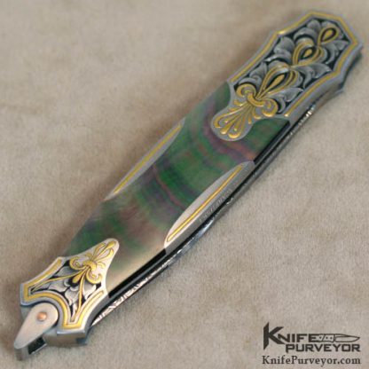 Warren Osborne Custom Knife Julie Warenski Engraved Black Lip Dagger - Image 3