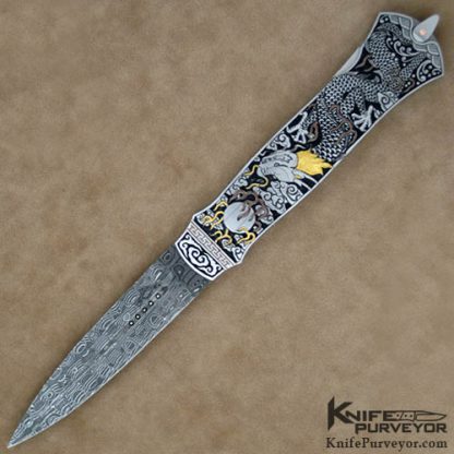 Warren Osborne Custom Knife Automatic Engraved by C.J. Cai