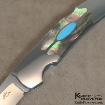 Warren Osborne Custom Knife Black Lip & Turquoise Lockback - Image 2