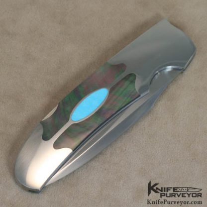 Warren Osborne Custom Knife Black Lip & Turquoise Lockback - Image 3