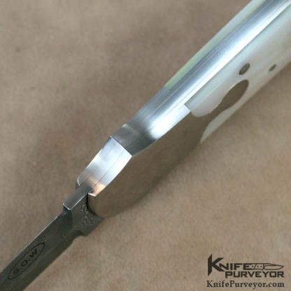 Warren Osborne Custom Knife Damascus, Mother of Pearl with Abalone Inlay Automatic - Image 5