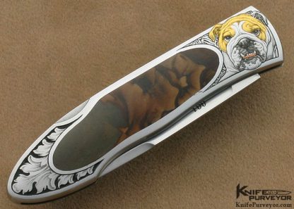 Warren Osborne Custom Knives #001 Biggs Jasper Interframe Lockback Engraved by Jon Robyn - Image 4
