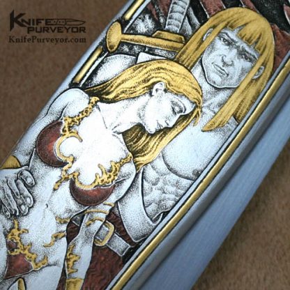 Warren Osborne Custom Knife Auto Engraved by Jon Robyn - Image 3