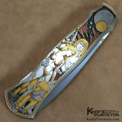 Warren Osborne Custom Knife Auto Engraved by Jon Robyn - Image 4