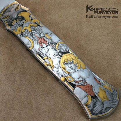 Warren Osborne Custom Knife Auto Engraved by Jon Robyn - Image 2