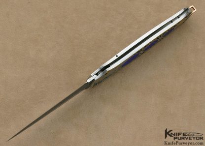 Warren Osborne Custom Knives Jon Robyn Engraved Art Deco Lapis Lazuli Interframe Lockback Dagger - Image 10