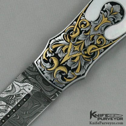 Warren Osborne Custom Knife Pearl Inlaid Dagger Engraved by Andy Shinosky - Image 2