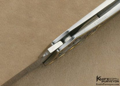 Warren Osborne Custom Knives Julie Warenski Engraved Black Lip Tahitian Pearl Shell Persian Lockback - Image 8