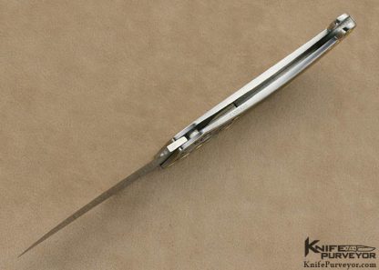 Warren Osborne Custom Knives Julie Warenski Engraved Black Lip Tahitian Pearl Shell Persian Lockback - Image 7