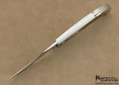 Warren Osborne Custom Knives Julie Warenski Engraved Black Lip Tahitian Pearl Shell Persian Lockback - Image 6