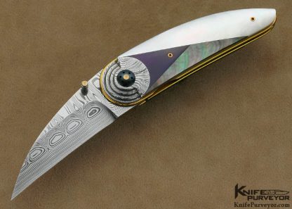 Owen Wood Custom Knife Art Deco Cresent Linerlock