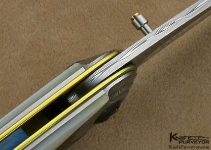 Owen Wood Custom Knife Art Deco Cresent Linerlock - Image 5