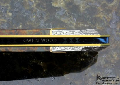 Owen Wood Custom Knife Pietersite & Sole Authorship Damascus Linerlock Dagger - Image 5