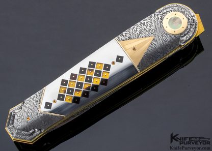 Owen Wood Custom Knife Art Deco Amber Linerlock - Image 3